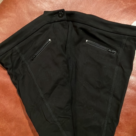 Bebe Black leggings. Sheer panel throughout inner thigh. New - Picture 2 of 4